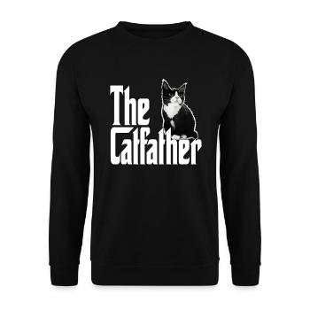 Cat Father The Catfather Crazy Cat Dad Dad - Unisex Sweatshirt - black - Front - Alina (178cm) & Michal (187cm)