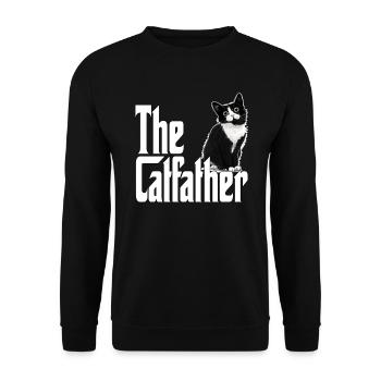 Cat Father The Catfather Crazy Cat Dad Dad - Unisex Sweatshirt - black - Front - Alina (178cm) & Michal (187cm)