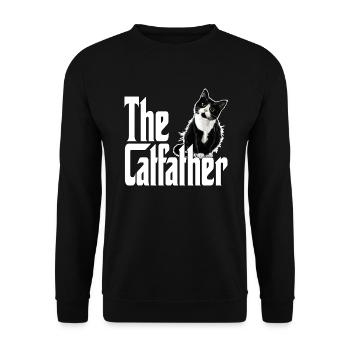 Cat Father The Catfather Crazy Cat Dad Dad - Unisex Sweatshirt - black - Front - Alina (178cm) & Michal (187cm)