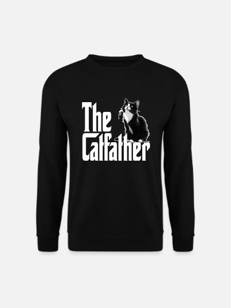 Katze Vater The Catfather Crazy Cat Dad Papa - Unisex Pullover - Schwarz