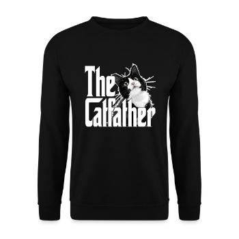 Cat Father The Catfather Crazy Cat Dad Dad - Unisex Sweatshirt - black - Front - Alina (178cm) & Michal (187cm)