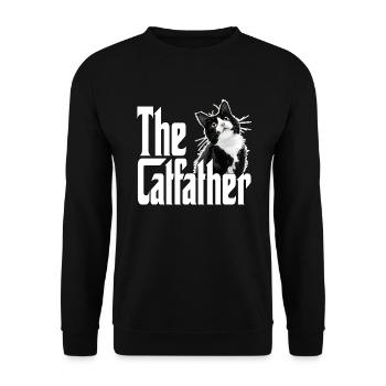 Cat Father The Catfather Crazy Cat Dad Dad - Unisex Sweatshirt - black - Front - Alina (178cm) & Michal (187cm)