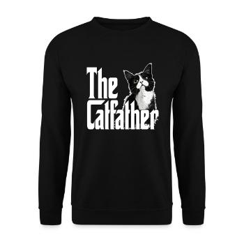 Cat Father The Catfather Crazy Cat Dad Dad - Unisex Sweatshirt - black - Front - Alina (178cm) & Michal (187cm)
