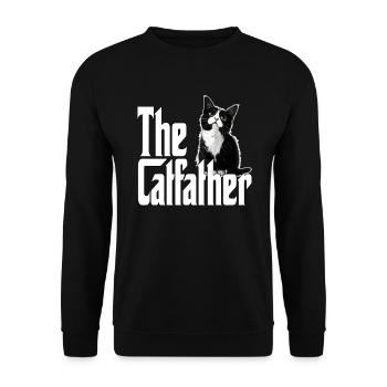 Cat Father The Catfather Crazy Cat Dad Dad - Unisex Sweatshirt - black - Front - Alina (178cm) & Michal (187cm)