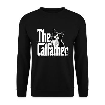 Cat Father The Catfather Crazy Cat Dad Dad - Unisex Sweatshirt - black - Front - Alina (178cm) & Michal (187cm)
