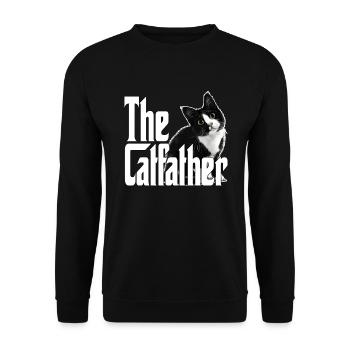 Cat Father The Catfather Crazy Cat Dad Dad - Unisex Sweatshirt - black - Front - Alina (178cm) & Michal (187cm)