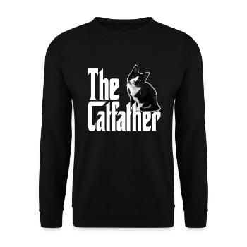 Cat Father The Catfather Crazy Cat Dad Dad - Unisex Sweatshirt - black - Front - Alina (178cm) & Michal (187cm)