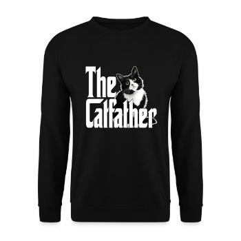 Cat Father The Catfather Crazy Cat Dad Dad - Unisex Sweatshirt - black - Front - Alina (178cm) & Michal (187cm)