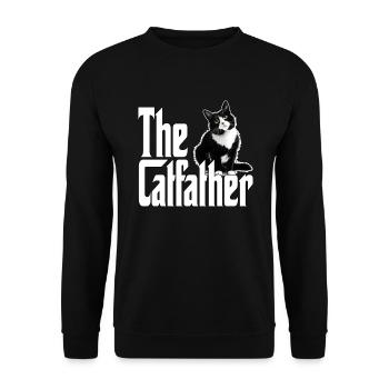 Cat Father The Catfather Crazy Cat Dad Dad - Unisex Sweatshirt - black - Front - Alina (178cm) & Michal (187cm)