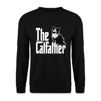 Cat Father The Catfather Crazy Cat Dad Dad - Unisex Sweatshirt - black - Front - Alina (178cm) & Michal (187cm)