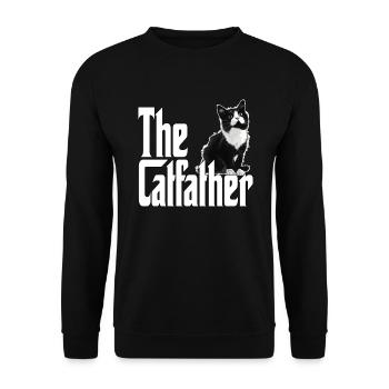 Cat Father The Catfather Crazy Cat Dad Dad - Unisex Sweatshirt - black - Front - Alina (178cm) & Michal (187cm)