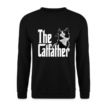 Cat Father The Catfather Crazy Cat Dad Dad - Unisex Sweatshirt - black - Front - Alina (178cm) & Michal (187cm)