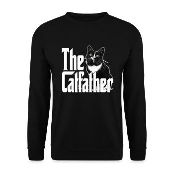 Cat Father The Catfather Crazy Cat Dad Dad - Unisex Sweatshirt - black - Front - Alina (178cm) & Michal (187cm)