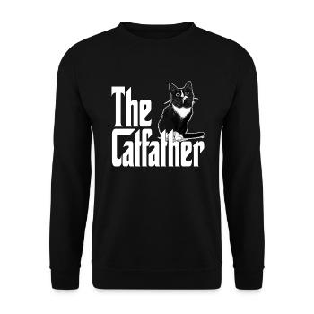 Cat Father The Catfather Crazy Cat Dad Dad - Unisex Sweatshirt - black - Front - Alina (178cm) & Michal (187cm)