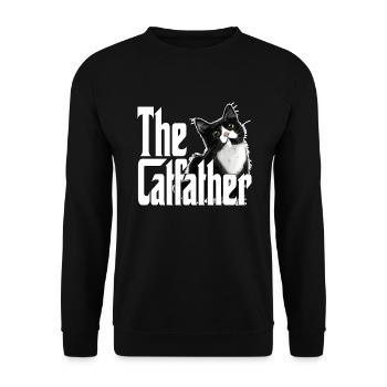 Cat Father The Catfather Crazy Cat Dad Dad - Unisex Sweatshirt - black - Front - Alina (178cm) & Michal (187cm)