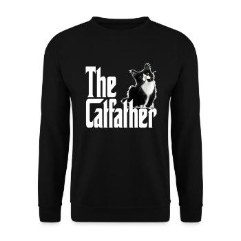 Cat Father The Catfather Crazy Cat Dad Dad - Unisex Sweatshirt - black - Front - Alina (178cm) & Michal (187cm)