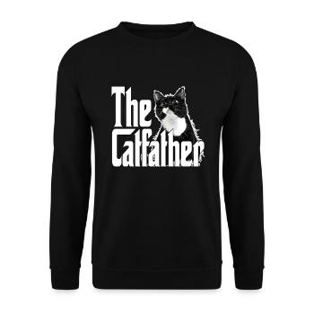 Cat Father The Catfather Crazy Cat Dad Dad - Unisex Sweatshirt - black - Front - Alina (178cm) & Michal (187cm)