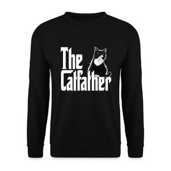 Cat Father The Catfather Crazy Cat Dad Dad - Unisex Sweatshirt - black - Front - Alina (178cm) & Michal (187cm)