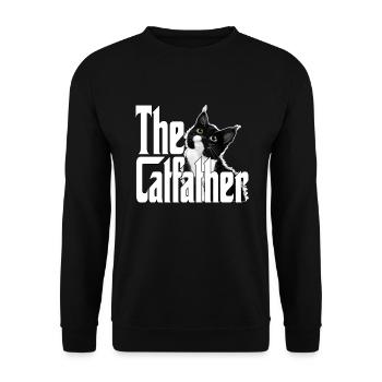 Cat Father The Catfather Crazy Cat Dad Dad - Unisex Sweatshirt - black - Front - Alina (178cm) & Michal (187cm)