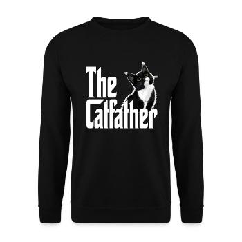 Cat Father The Catfather Crazy Cat Dad Dad - Unisex Sweatshirt - black - Front - Alina (178cm) & Michal (187cm)