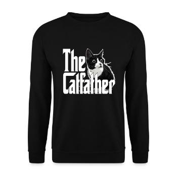Cat Father The Catfather Crazy Cat Dad Dad - Unisex Sweatshirt - black - Front - Alina (178cm) & Michal (187cm)