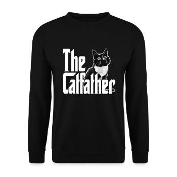 Cat Father The Catfather Crazy Cat Dad Dad - Unisex Sweatshirt - black - Front - Alina (178cm) & Michal (187cm)