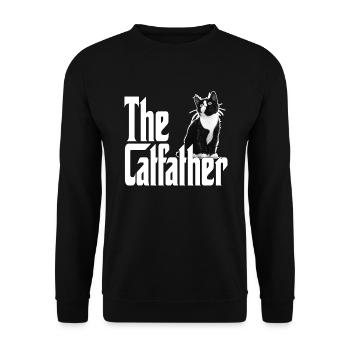 Cat Father The Catfather Crazy Cat Dad Dad - Unisex Sweatshirt - black - Front - Alina (178cm) & Michal (187cm)