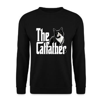 Cat Father The Catfather Crazy Cat Dad Dad - Unisex Sweatshirt - black - Front - Alina (178cm) & Michal (187cm)
