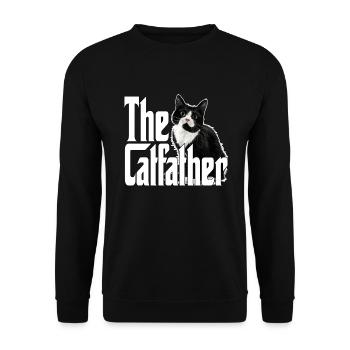 Cat Father The Catfather Crazy Cat Dad Dad - Unisex Sweatshirt - black - Front - Alina (178cm) & Michal (187cm)