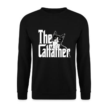 Cat Father The Catfather Crazy Cat Dad Dad - Unisex Sweatshirt - black - Front - Alina (178cm) & Michal (187cm)