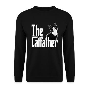 Cat Father The Catfather Crazy Cat Dad Dad - Unisex Sweatshirt - black - Front - Alina (178cm) & Michal (187cm)