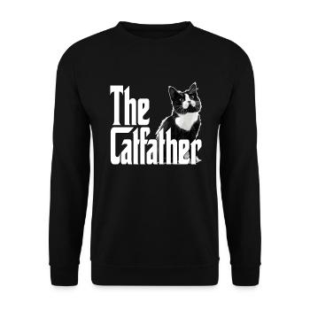 Cat Father The Catfather Crazy Cat Dad Dad - Unisex Sweatshirt - black - Front - Alina (178cm) & Michal (187cm)