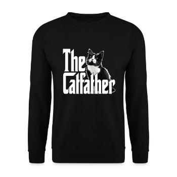 Cat Father The Catfather Crazy Cat Dad Dad - Unisex Sweatshirt - black - Front - Alina (178cm) & Michal (187cm)
