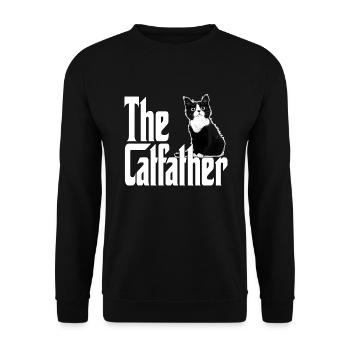 Cat Father The Catfather Crazy Cat Dad Dad - Unisex Sweatshirt - black - Front - Alina (178cm) & Michal (187cm)