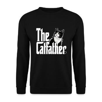 Cat Father The Catfather Crazy Cat Dad Dad - Unisex Sweatshirt - black - Front - Alina (178cm) & Michal (187cm)