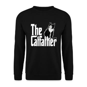 Cat Father The Catfather Crazy Cat Dad Dad - Unisex Sweatshirt - black - Front - Alina (178cm) & Michal (187cm)