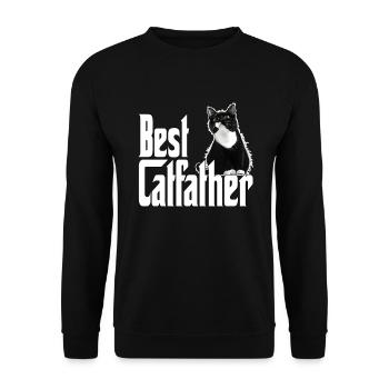 Chat Papa Meilleur Catfather Jamais Fou Chat Père Kitty - Sweat-shirt Unisexe - noir - Devant - Alina (178cm) & Michal (187cm)