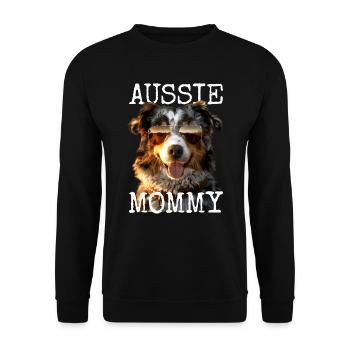 Aussie Mommy Mother's Day Mom Australian Shepherd - Unisex Sweatshirt - black - Front - Alina (178cm) & Michal (187cm)