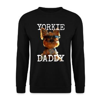 Yorkie Daddy Papa Fête des Pères Dad Yorkshire Terrier - Sweat-shirt Unisexe - noir - Devant - Alina (178cm) & Michal (187cm)