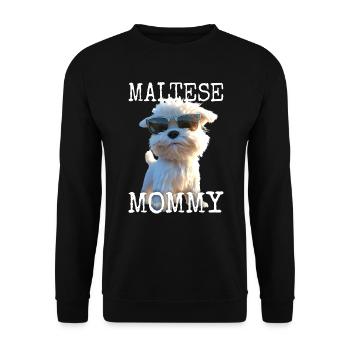 Maltais Maman Maman Fête des mères Maman Mignon Maltais - Sweat-shirt Unisexe - noir - Devant - Alina (178cm) & Michal (187cm)