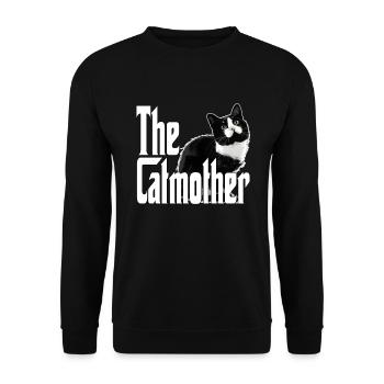 Chat Maman La Catmère Chat Folle Chat Mère Kitty Maman - Sweat-shirt Unisexe - noir - Devant - Alina (178cm) & Michal (187cm)