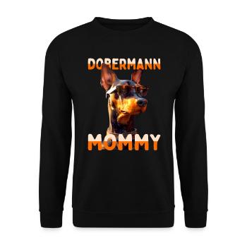 Doberman Maman Maman Mère Fête des Mères Maman Doberman - Sweat-shirt Unisexe - noir - Devant - Alina (178cm) & Michal (187cm)