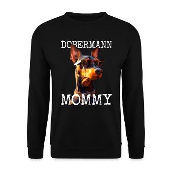 Doberman Maman Maman Mère Fête des Mères Maman Doberman - Sweat-shirt Unisexe - noir - Devant - Alina (178cm) & Michal (187cm)