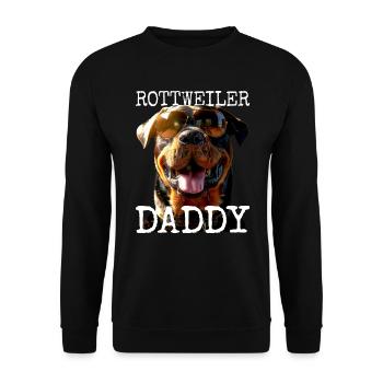 Rottweiler Daddy Papa Vater Vatertag Dad Hunde - Unisex Pullover - Schwarz - Vorne - Alina (178cm) & Michal (187cm)