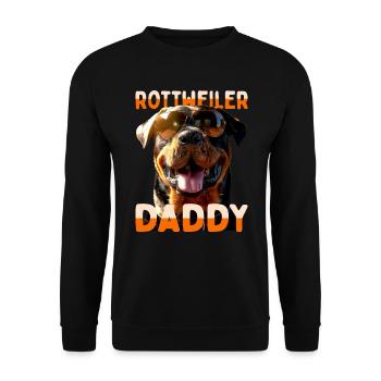 Rottweiler Daddy Papa Vater Vatertag Dad Hunde - Unisex Pullover - Schwarz - Vorne - Alina (178cm) & Michal (187cm)