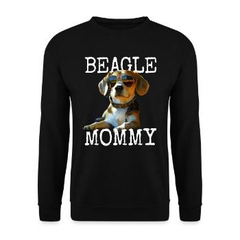 Beagle Mommy Hunde Mama Mum Muttertag Beagles Mom - Unisex Pullover - Schwarz - Vorne - Alina (178cm) & Michal (187cm)