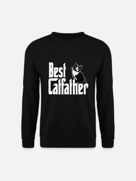 Cat Dad Best Catfather Ever Crazy Cat Father Kitty - Unisex Pullover - Schwarz