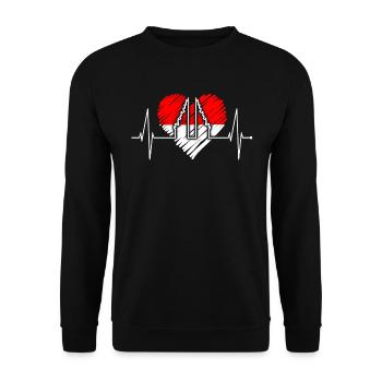 Bali Herzschlag Himmelstor Indonesien Liebe Bali - Unisex Pullover - Schwarz - Vorne - Alina (178cm) & Michal (187cm)