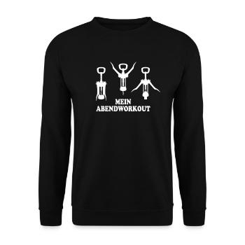 My Evening Workout Wine Corkscrew Gift Wine - Unisex Sweatshirt - black - Front - Alina (178cm) & Michal (187cm)