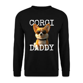 Corgi Daddy Dogs Dad Corgi Father's Day Welsh Corgi - Unisex Sweatshirt - black - Front - Alina (178cm) & Michal (187cm)